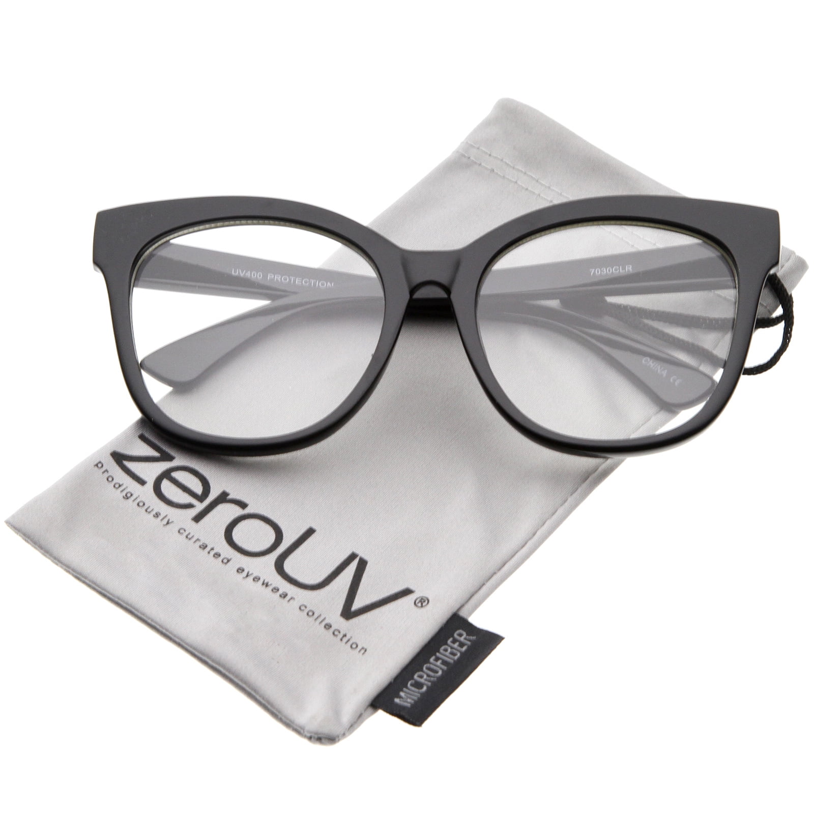 zeroUV Female Retro High Sitting Temples Clear Lens Exaggerated