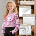 thumbnail image 2 of Xoenoiee Axolotl Cherry Blossom Print Girls Kids Sweatshirt Pullover Crop Tops for Teen Girls Long Sleeve Fall Clothes, 11-12 Years, 2 of 7