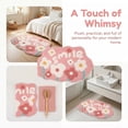 thumbnail image 5 of Unique Bargains Printed Rug Ultra Soft Absorbent Plush Bath Mat Pink Flower 30" x 18", 5 of 6
