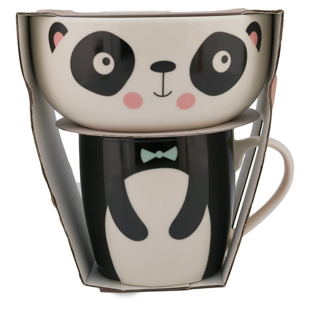 Juego de Desayuno Top Choice de Cerámica con Taza y Tazón con Diseño de Panda
