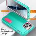 thumbnail image 3 of for iPhone 12 Pro Max Case Kickstand Durable 3-Layer Military Grade Protective Cover Hybrid Silicone Heavy Duty Rugged Shockproof Screen Lip Raised Protection for iPhone 12 Pro Max,
Mint+Rose, 3 of 8