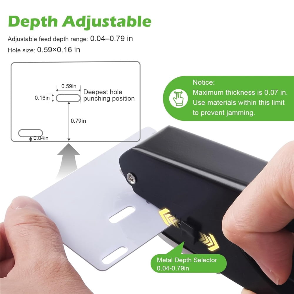 Badge Hole Punch, Slot Puncher for Id Card, PVC Slot and Paper, Heavy-Duty Hole Punch for Pro Use black 15*4mm