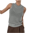 thumbnail image 2 of Fanxing Débardeurs Tricotés pour Femmes Coupe Ample Col Roulé Sans Manches Débardeurs TG, 2 of 7