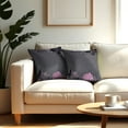 thumbnail image 2 of Throw Pillow Covers - Set of 4 Embroidered Decorative Floral PU Patchwork Cushion Case for Home Decor Sofa Couch Chair Bed Patio Living Room Bedroom Car Office Study - Gray, 18x18 Inches, 2 of 9