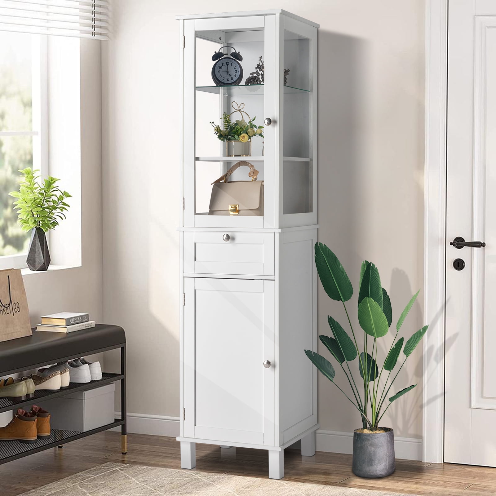 Zimtown Bathroom Tall Free Standing Storage with 5