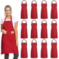 thumbnail image 1 of Evago 12 Pack Plain Bib Aprons With 2 Pockets - Black Unisex Commercial Apron Bulk, 1 of 4