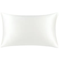 Unique Bargains 100% Luxury Silk Solid Bed Pillowcase, 1 Piece,  White