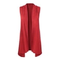 thumbnail image 1 of Made by Olivia Women's Solid Lightweight Sleeveless Draped Open Front Cardigan Vest, 1 of 7