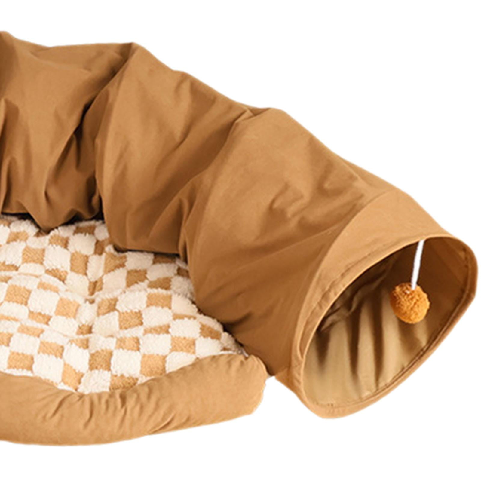 FITYLE Cat Tunnel Bed Cat Tunnel Tube Toy Interactive Cat Toy Cushion Nest Mat Dog Bed Play Tunnel Kitten for Kitty Cats Dogs Kitten