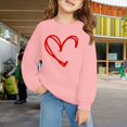 thumbnail image 2 of KAUOD Teen Girls Crew Neck Sweatshirts Cute Heart Print Long Sleeve Pullover Tops Clothes Kids Cotton Soft Walking Hoodies, 2 of 6
