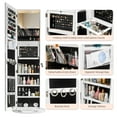 thumbnail image 6 of Hassch Full Length Mirror Jewelry Cabinet 360° Swivel, Standing Mirror With Jewelry Storage, Lockable Jewelry Organizer with LED Lights (White), 6 of 9