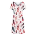 thumbnail image 4 of Women's Summer Casual Dress 2025 V Neck Short Sleeve Loose Swing with Pockets Floral Plain Print Beach Boho Womens Casual Trendy Midi Dresses, 4 of 4