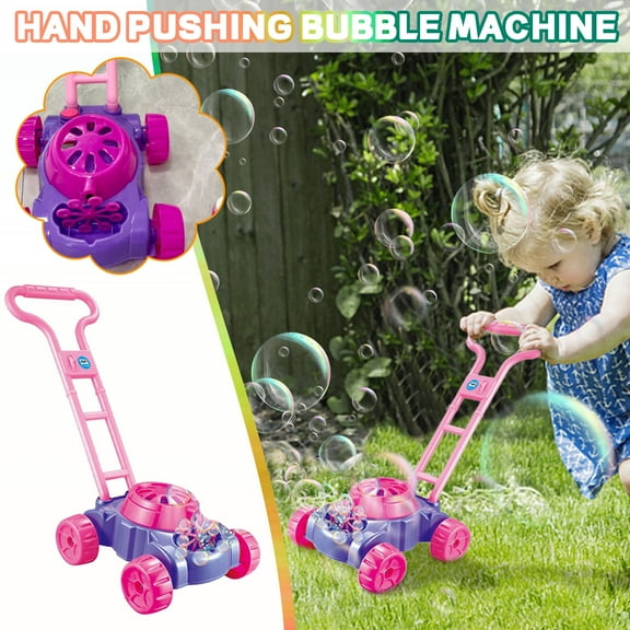 SIYTUAU Electronic Bubble Mower Lawn Tractor Push Toy Blower Solution Included Outdoor Garden Pretend Play Pk and PP