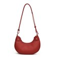 thumbnail image 1 of Bolso de media luna de PU para mujer bolso de hombro a la moda bolso de bola de masa con cierre de cremallera de Color sólido, 1 of 9