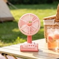 thumbnail image 4 of YYV Fruit Print Rechargeable Desktop Fan Three-Speed Quiet Motor Adjustable Tilt Cartoon Table Fan USB Rechargeable Portable Cooling Fan for Dorm Office Home Summer Use, 4 of 6