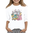 thumbnail image 2 of Back To School Cute Shirts for Kids Girls 3/4 Sleeve Funny Book Pencil Girls Shirts Crew Neck Casual Clothes for Teen Girls Tunic Blouse White 12-13 Years, 2 of 4