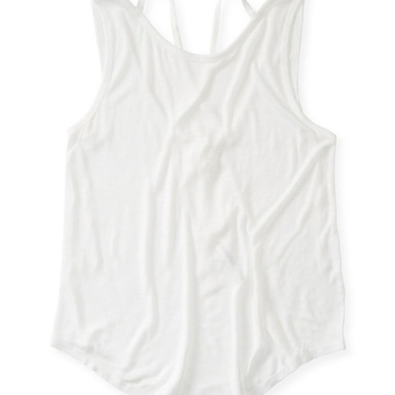 Aeropostale Womens Lattice Back Tank Top, White, Juniors, X-Large