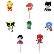 Confetti 24pc Cartoon PresNok Superhero Cupcake Topper for Kids Party Cake Decoration Supplies Super Heroes Cupcake Toppers Cupcake Toppers/Super Heroes Party Supplies/Superheroes Inspired