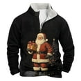 thumbnail image 1 of Sudadera sin capucha para hombre, informal, a la moda, con cuello alto, estampado, con cremallera, jersey de manga larga, blusa de poliéster para hombre, 1 of 3