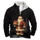 thumbnail image 1 of Sudadera sin capucha para hombre, informal, a la moda, con cuello alto, estampado, con cremallera, jersey de manga larga, blusa de poliéster para hombre, 1 of 3