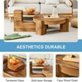 thumbnail image 5 of Sudica Detachable Double-decker Coffee Table,30" Round Tea Table with Wood Grain Base,Center Table for Living Room, 5 of 10