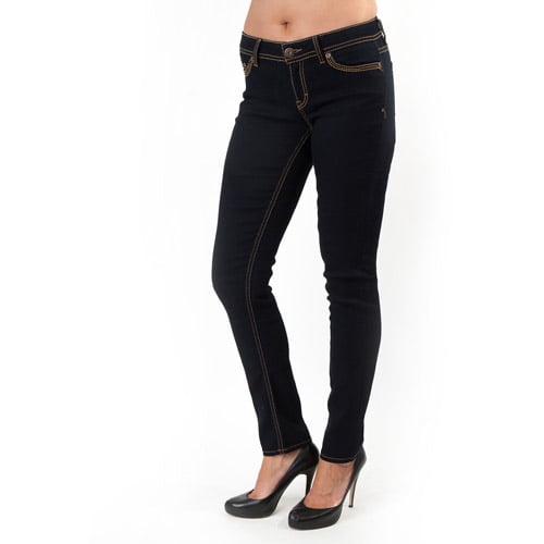 Women's Embroidered Pocket Skinny Jeans - Walmart.com