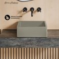 thumbnail image 2 of Lisse 15.5" Concrete Square Vessel Sink in Matte Taupe, 2 of 8