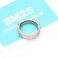 thumbnail image 5 of Implant Grade Titanium Rose Gold Double Lined Gems Seamless Clicker Hoop Ring-Clear Gem, 5 of 5