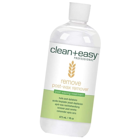Clean Easy After Wax Remover Oil with Wheat Germ, Post Wax Cleanser for Skin and Wax Residue, 16 Oz