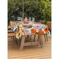 thumbnail image 3 of Outdoor Tablecloth with Umbrella Hole for Patio/Picnic/Party/Camping, Spring Flowers Waterproof Table Cloth Rectangle Table Cover Washable, Watercolor Floral Daisy Poppy Plants Rustic (52"x 70"), 3 of 8