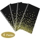thumbnail image 4 of 4 Pack Black and Gold Disposable Plastic Tablecloth for Rectangle Tables(54" x 108"), Disposable Party Table Cover for Birthday,Table Cloths for Gradu, 4 of 4