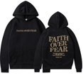 thumbnail image 2 of Faith Over Fear Hoodie for Women Graphic Christian Hoodies with Pockets Hooded Sweatshirt Hoodie Women Pullover, 2 of 5