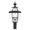 thumbnail image 7 of Urban Ambiance Luxury Colonial Outdoor Post Light, Large Size: 23"H x 12.5"W, with Tudor Style Elements, Versatile Design, High-End Black Silk Finish and Beveled Glass, UQL1150, 7 of 7