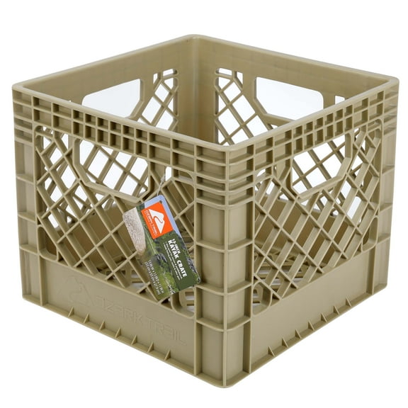 Ozark Trail Kayak Gear Storage Crate, Durable Plastic, 13 in x 13 in x 11 in, Tan