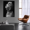 thumbnail image 4 of Mudket Black White Cheetah with Towel Turban Canvas Wall Art, Funny Bathroom Humor Wall Decor Pictures Waterproof Print for Bathroom Powder Room Home Decor , Framed Ready to Hang - 12"L x 8"W, 4 of 9