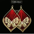 thumbnail image 3 of Mi Amore Butterfly Dangle-Earrings Gold-Tone/Red, 3 of 4