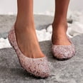 thumbnail image 4 of Womens Jelly Crystal Flats Shoes Comfortable Slip On Dress Shoes Fashion Prom Dance Shoes for Women, 4 of 4
