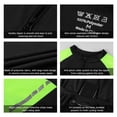 thumbnail image 2 of NFTIGB Men's Basic Riding Jerseys Full Zipper Long Sleeves Bike Shirt Reflective Strips Breathable Windbreaker Mountain Biking, Black and Green, Large (10.63 in / 27 cm), 2 of 9