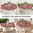 thumbnail image 7 of Colorful Christmas Striped Pattern Round Fitted Tablecloth with Elastic Edge,Dining Table Cover Waterproof,Outdoor Round Tablecloth for Camping,Dining,Indoor and Outdoor, 7 of 7