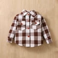 thumbnail image 2 of Odeerbi Toddler Boys Girls Spring Fall Plaid Shirt Fashion Casual Long Sleeve Lapel Collar Shirts with Pocket Cardigan Jacket Gray, 2 of 5