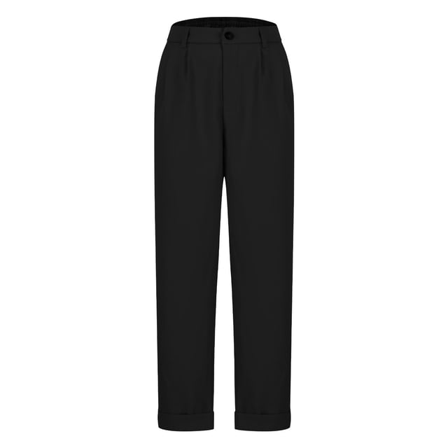 vdgthytj Pantalon Habillé pour Femmes Élégant à Boutons devant Taille Haute Jambe Droite Pantalon Mode Bureau Travail