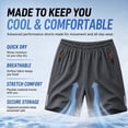 thumbnail image 6 of Men's Athletic Quick Dry Shorts, Lightweight Running Workout Casual Gym Outdoor Activities Shorts with Zipper Pockets, Grey, 6 of 6