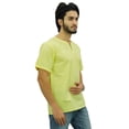 thumbnail image 3 of Atasi Kurta Courte Décontractée pour Hommes Tunique Indienne Col en V Haut en Coton-Petit, 3 of 7