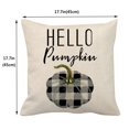 thumbnail image 3 of 1PC Halloween Black Plaid Pumpkin Linen Encrypted Linen Pillowcase Cushion Cover, 3 of 3