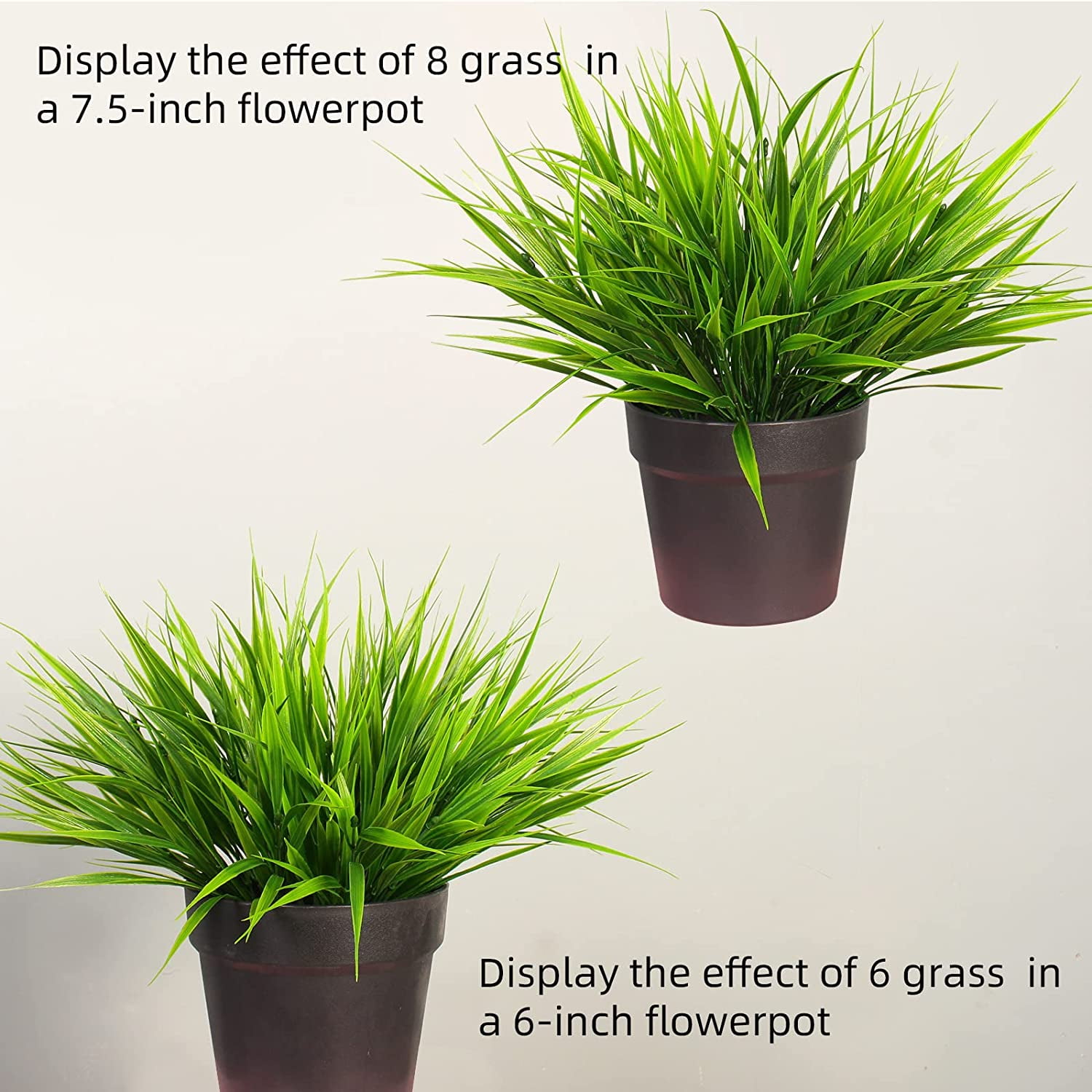 12 Bundles Artificial Plants Outdoor Fake Monkey Grass with Flowers for Pot Garden Verandah Decor for Window Garden Office Patio Hanging Planter Pathway Front Porch (Grass with Flowers)