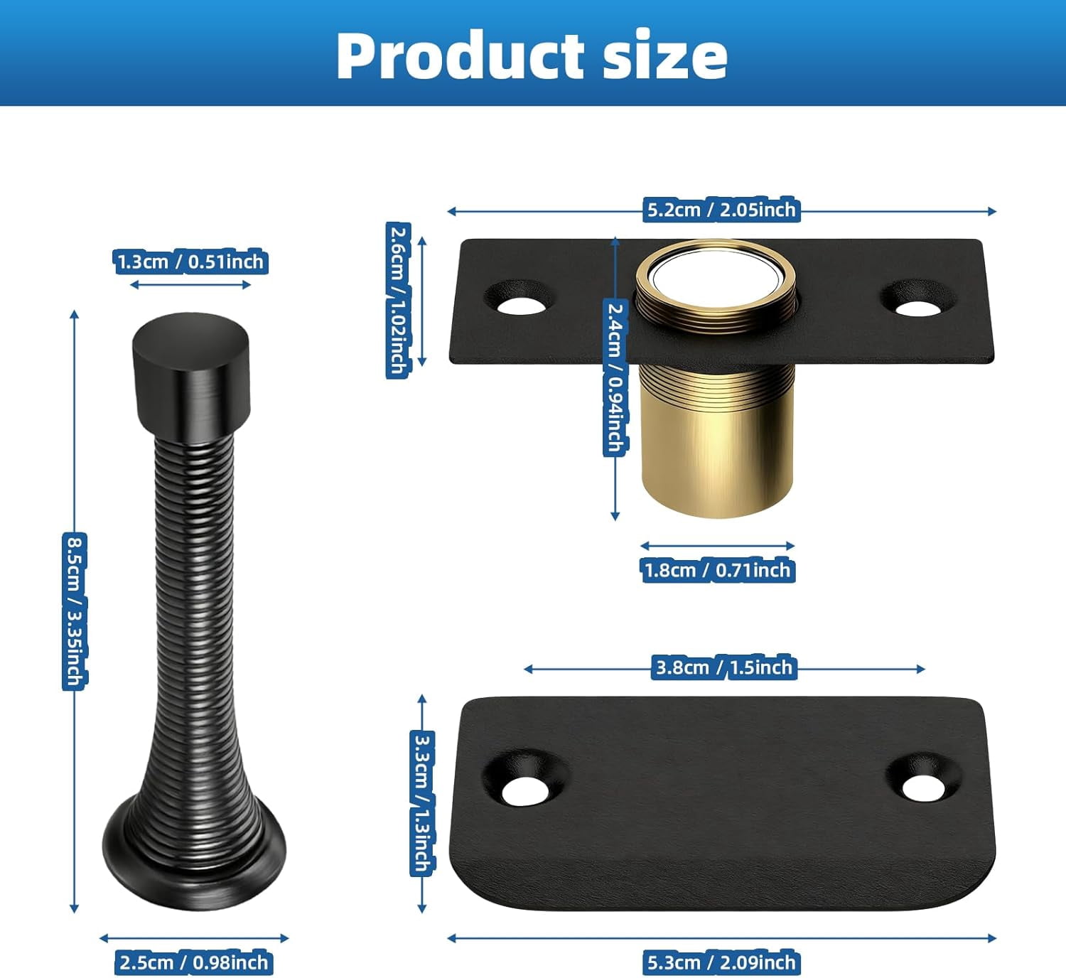 JJEAN-4 Pcs Upgraded Magnetic Door Catch, Adjustable Magnetic Door Lock Made of Stainless Steel and Copper, Suitable for Wardrobe Doors and Cabinet Doors