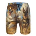 thumbnail image 3 of Zufioo Farm Corgi German Shepherd for Men's Casual Beach Shorts, Sports Fitness Quick-drying Drawstring Shorts with Pockets for Home Wear-Small, 3 of 6