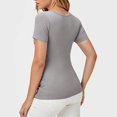 thumbnail image 3 of ZTTD Womens Maternity Ribbed Tee Shirt Casual Short Sleeve V Neck Basic Nursed T Shirt Top for Breastfeeding Blouse, 3 of 7
