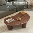 thumbnail image 4 of Wirrytor Cloud Coffee Table for Living Room, Oval Mid-Century Modern Wood Table with 3 Legs, Dark Brown, 4 of 9