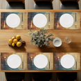 thumbnail image 6 of Vintage Daisy Flower Table Placemats,Rustic Wood Plank Heat Resistant Placemats, Set of 6 Washable Non-Slip Table Mats for Dining Home Kitchen Party Indoor 12x18 Inch, 6 of 6